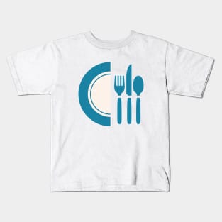 Meal Served Plate Ikon Kids T-Shirt